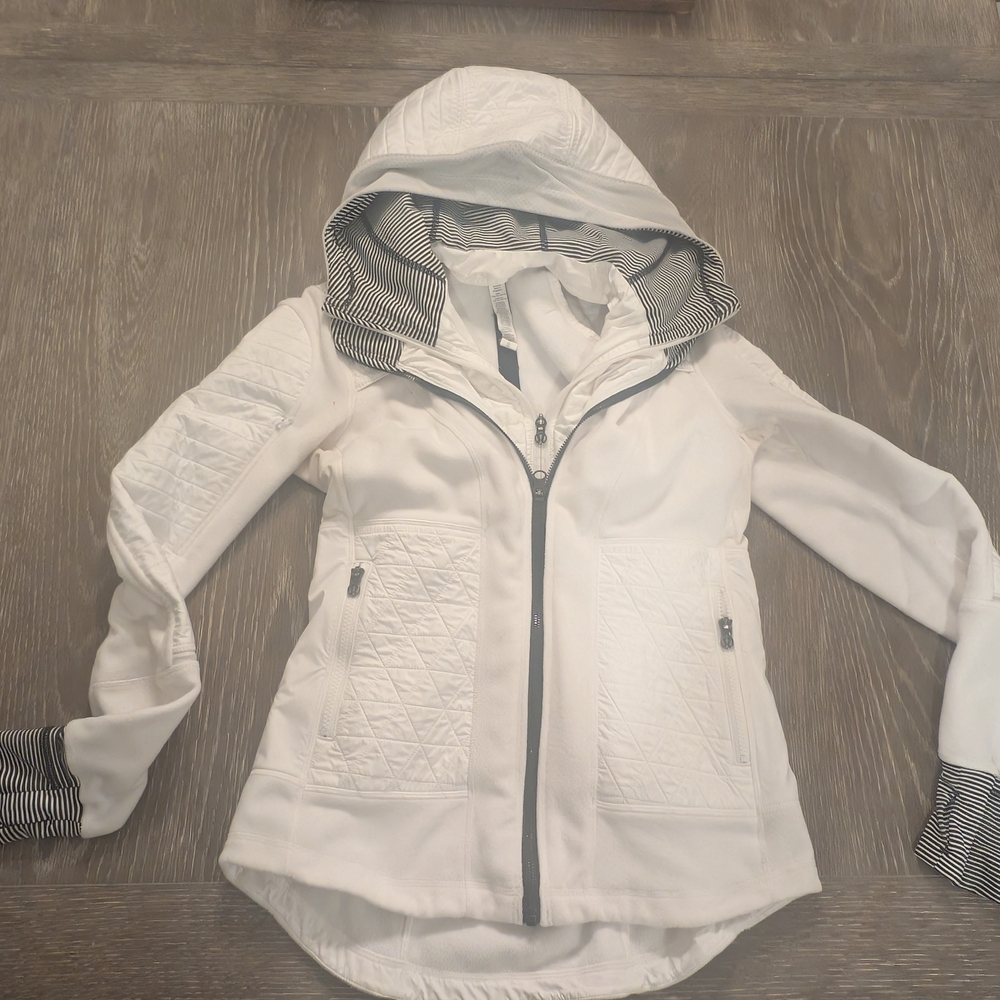 White Hooded Quilted Women's Jacket